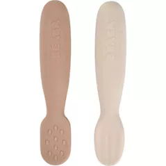 Seturi pentru hrănire bebelușilor Beaba B913593 Set 2 linguri silicon Praline/Clay