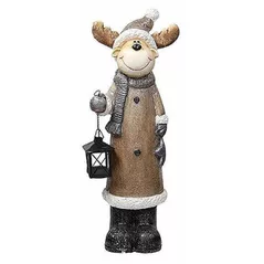 Decor de Crăciun și Anul Nou Andrea Fontebasso 54660 Statuie Cerb, Christmas Champagne, 60cm, ceramica