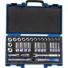 Set de unelte de mână King Tony 3033MRV набор 3/8" торцевых головок, 12 гран. 8-22", принадлежностей, 33 пр.