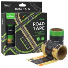Игрушка Mideer MD4103 Set de joc Bandă rutieră adezivă și trafic rutier