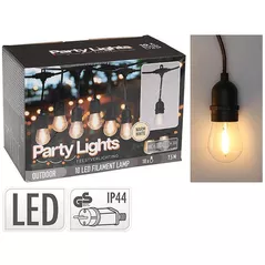 Гирлянда Promstore 36694 Ghirlanda cu 10 LED-uri alb cald 7.5m cablu negru