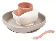 Посуда для кормления Beaba B913602 Set de masa silicon 4 piese Terracotta Gazelle