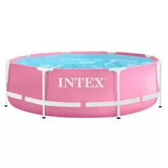 Piscină cu cadru Intex 28290 Pink Metal Frame, cadru metalic, 2843 L