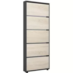 Полка для обуви Mobildor-Lux Leo Slim 90x16x203H cm Anthracite/Sonoma