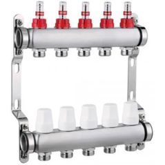 Комплект распределителей Hydro S Colector complet din Inox, 6 căi, cu debitmetru, 1"x3/4"x16 (0711372)