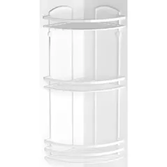 Raft de baie Teknotel LM009 Raft 3 niveluri coltar 24x24x68cm, metal alb