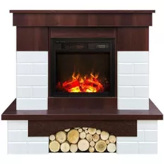 Камин электрический ArtFlame Leon & Dionis, 958x1096x280 mm, Nuc închis/Alb