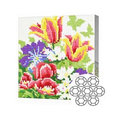 Картина по номерам Art Gallery BJ694 Mozaic cu diamante 20x20cm Flori multicolore