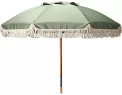 Umbrelă de gradină Promstore 33792 Umbrela de soare cu franjuri D180cm, H200cm, lemn