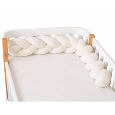 Protecție laterală pentru pătuț Veres VR 154.02.20 Бампер-коса пике косичка Молочная 120x15
