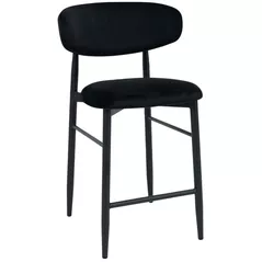 Scaun de bar Deco Bar Meridian Catifea Black (HLR66)+Black Legs
