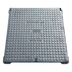 Accesoriu pentru casă Uniplast 16005, capac cu rama patrata din fonta 700x700 mm EN124 B125 (730 x 730 mm, H=37 mm)
