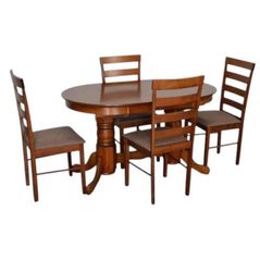 Комплект стол и стулья Evelin di Costacurta стол HV-31N Burnish Oak + 4 стула Gloria Burnish oak/Ekea12 Dark Brown