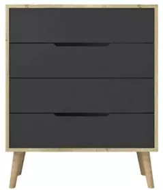 Комод Trendy Flora-Sapphire Oak, Anthracite, 78x95x45cm (GTR008149)