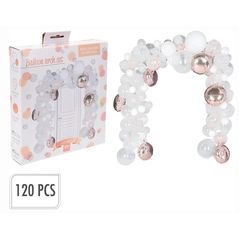 Декор Promstore 24497 Suport arc din 120baloane (transparente, albe, aurii roz)