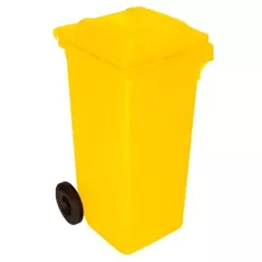 Урна для мусора Hydro S Tomberon cu capac si roti, 120 L, galben 8001209