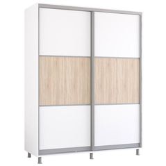Шкаф Mobildor-Lux Aron-S 1.0m-1.8m uși glisante din PAL orizontal (160x60x200H cm) Alb Brilliant