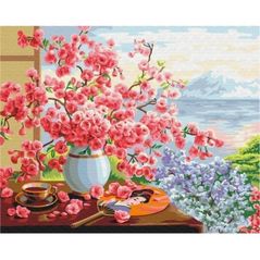 Картина по номерам Strateg 57253 Flori pe pervaz 40x50cm
