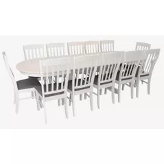 Комплект стол и стулья Evelin di Costacurta стол HV-33V White + 12 стульев Wenyi White/NV-10WP Grey