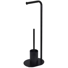 Accesoriu pentru WC Bisk 08309 Suport stationar p/u hartie igienica cu perie WC NERO
