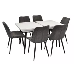 Set masă și scaune Evelin di Costacurta стол DT-433-3B + 6 стульев YTC-055B Dark grey