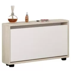 Raft pentru încălțăminte Mobildor-Lux Leo Slim 100x16x47H cm Sonoma/White