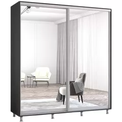 Шкаф Mobildor-Lux Aron-S uși glisante din oglinzi (190x60x230H cm) Anthracite