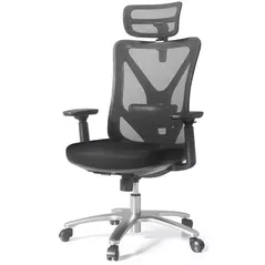 Fotoliu de birou Deli KF230, plasă și tapițerie, negru