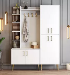 Mobilă pentru antreu Trendy Viyana DA, Alb, Auriu (GTR001368)