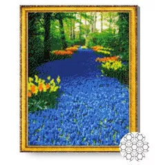 Tablou pe numere Art Gallery GA79785 Mozaic cu diamante 40x50cm Drumul din flori albastri