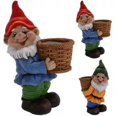 Цветочный горшок ProGarden 24781 Гном с корзиной 43x26cm, керамика, 3вида