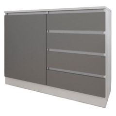 Комод Smartex (16067) Т2 80cm Alb+Grafit