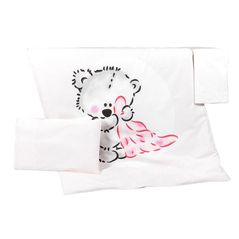 Lenjerie de pat pentru copii PernaMea Set lenjerie 3 piese Teddy Love Pink (PM.100468/9)