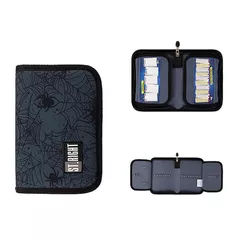 Penar școlar St.RIGHT 52882 Penar 21x14X3.5cm, Spider Web, textil, cu 2 buzunare
