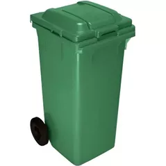 Coș de gunoi Hydro S Tomberon din plastic cu capac si roti din cauciuc, 120 L, verde, 8001245
