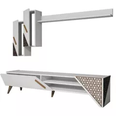 Set mobilă living Trendy Beril, Alb 180x40x37cm