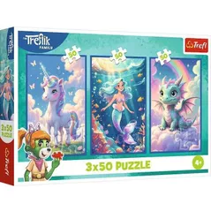 Puzzle Trefl 34879 Puzzles 3x50 Together in a colourful world, Kazstudio SA The Treflik Family