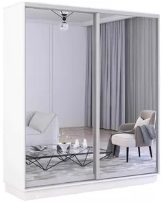 Шкаф Mobildor-Lux Fox uși glisante din oglinzi (170x60x200H cm) Alb