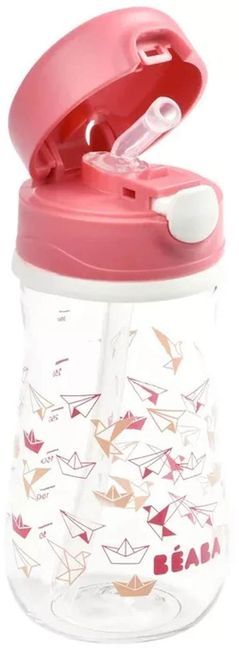 Cană cu pai Beaba B913452 350 ml Dark Pink