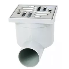 Trap de duș ZMM Maxpol 18451 Sifon de pardoseala PP D.50x90° orizontal (gri) cu grila inox (100x100x105mm) 2161