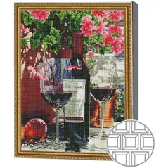 Картина по номерам Art Gallery QB204429 Mozaic cu diamante patrate 40x50cm Vin rosu