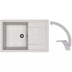 Мойка кухонная со смесителем Dr.Gans Techno 760 + SanDonna F 1069 gri