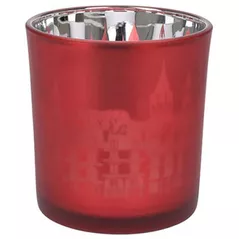 Свеча Holland 49213 Подсвечник стеклянный Стакан 8x7сm, красный