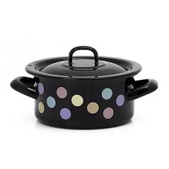 Cratiță Metalac 54143 Cratita emailata Buline colorate 14cm, 1.0L, capac din metal