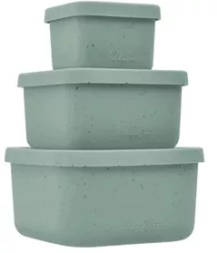 Посуда для кормления Kikka Boo 31302050009 Set 3 piese din silicon Platinum Snack Box Sage