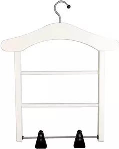 Вешалка для одежды Arredamenti Italia Milady Bianco, вешалка-плечики с клипсами, белый лак