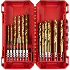 Burghiu Milwaukee 4932499763 Set de burghie HSS-G TIN RED HEX (19 buc)