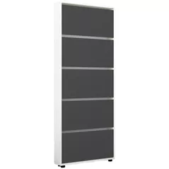 Полка для обуви Mobildor-Lux Leo Slim 70x16x203H cm White/Anthracite