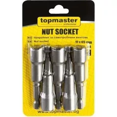 Set de tubulare, bite, duze Topmaster 338624 Biți tubulari 10x65mm (magnet)