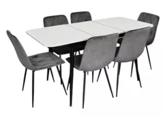 Set masă și scaune Evelin di Costacurta стол DT-531R B + 6 стульев YTC-080B Blu-14 (Dark grey)